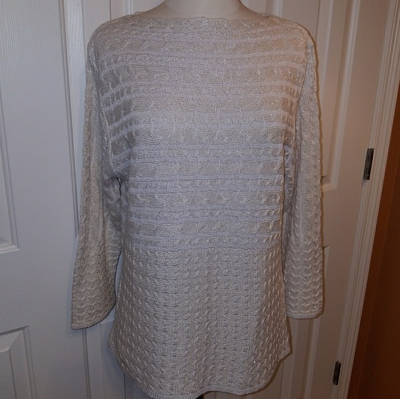 Ruby Rd XL cream metallic sweater - Picture 6 of 6